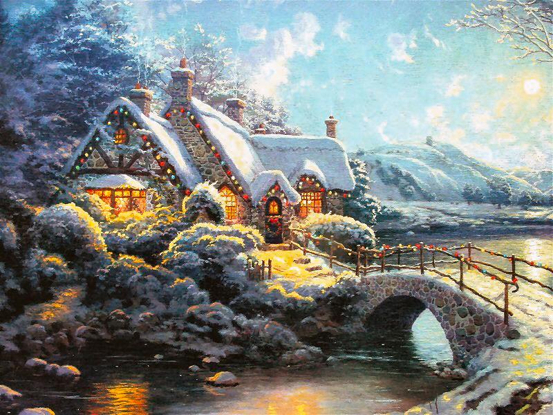 (image for) Reproductions Thomas oil painting on canvas Christmas Moonlight